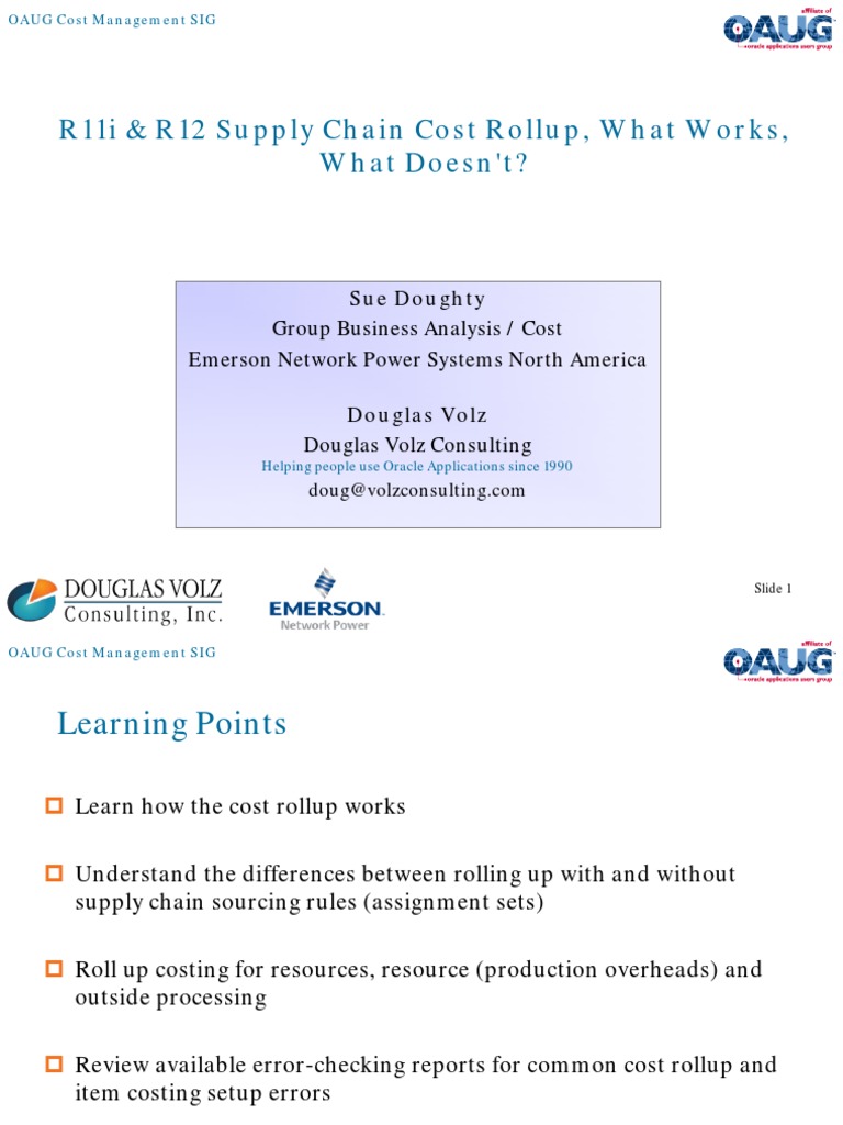 Oracle SCM Cost Rollup Insights | PDF | Cost Accounting | Inventory