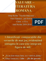 Literatura - Evaluare