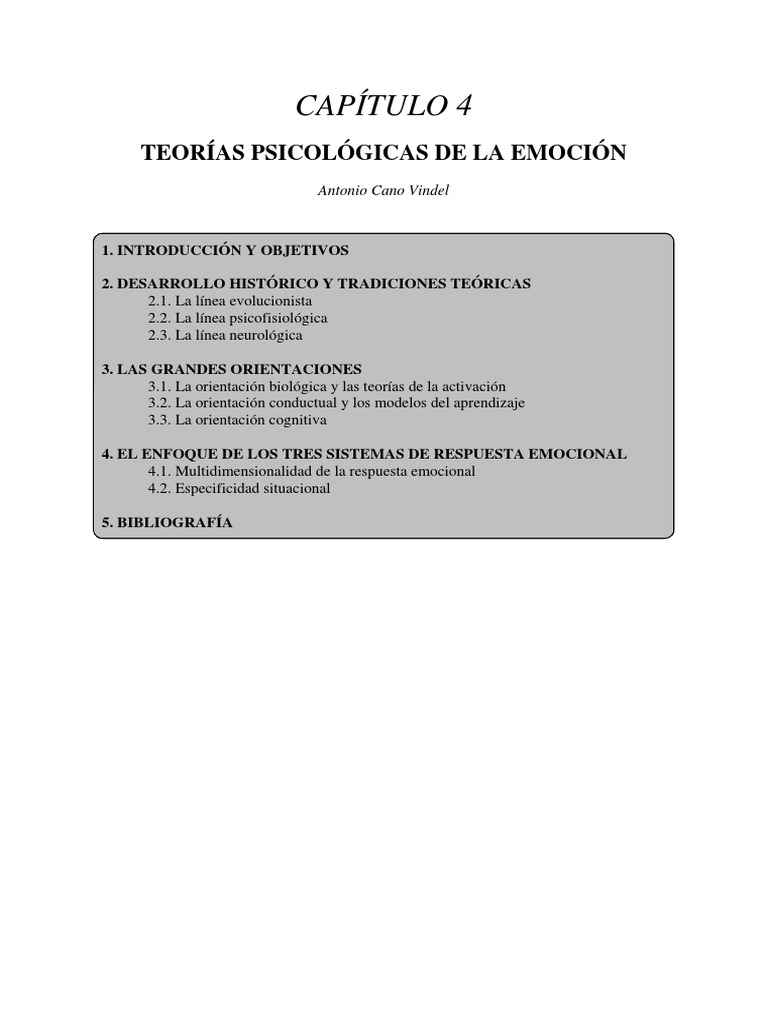 Teorías Psicológicas de La Emoción | PDF | Las emociones | Ansiedad