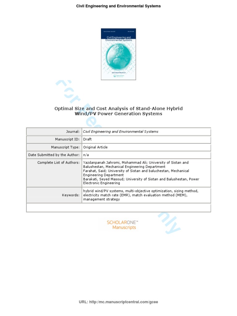 Hybrid Wind/PV System Cost Analysis | PDF | Wind Power | Photovoltaics