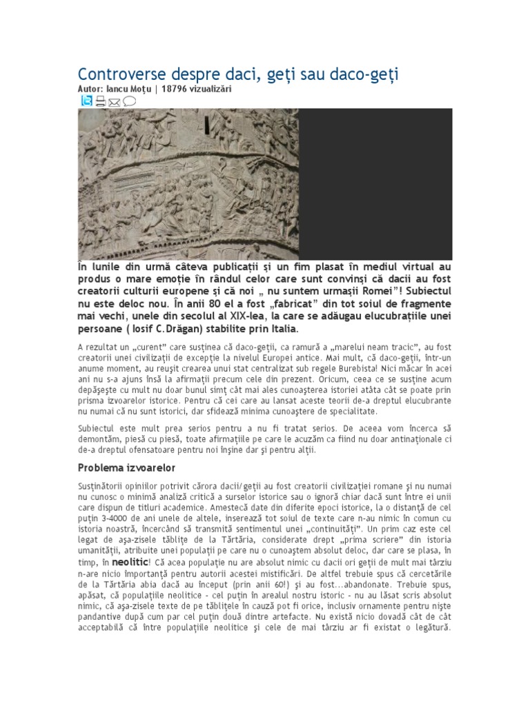 Controverse Despre Daci | PDF