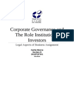 Corporate Governance and The Role of Institutional Investors