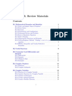 Review Materials for Mathematical Formulas