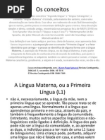 Os Conceitos de L1, L2 e LE