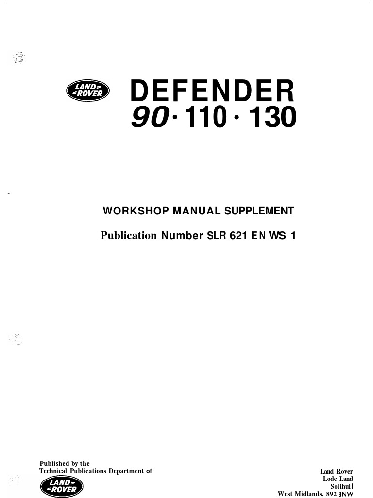 Def 90 110 Wsm Book6 Supplement- 200TDI Engine | Piston | Vehicle Technology