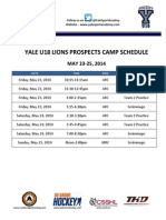 Yale U18 Lions Prospects Camp Schedule