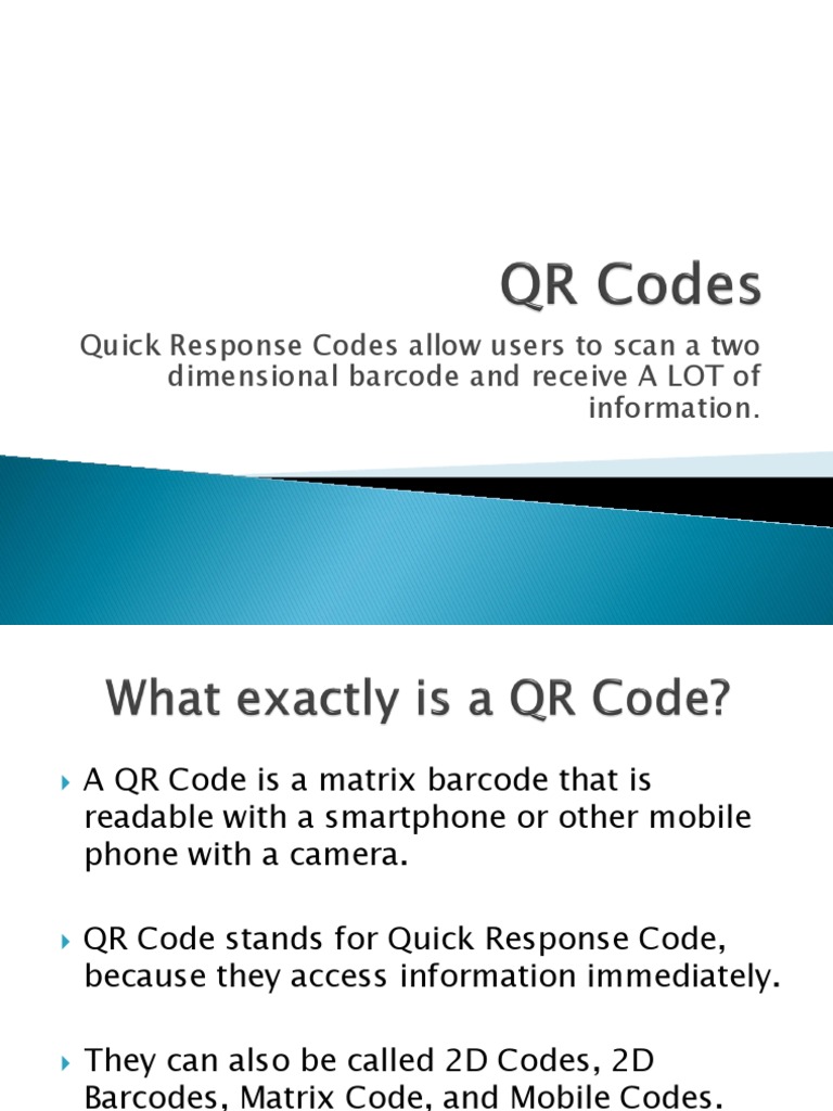 QR Codes Presentation | PDF | Qr Code | Computing