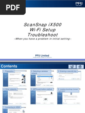 Scansnap Ix500 Troubleshoot Wireless Access Point Ip Address