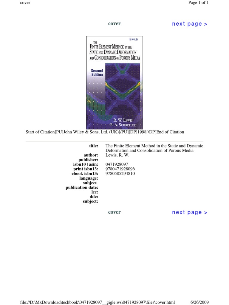 The Finite Element Method in The Static and Dynamic Deformation | PDF