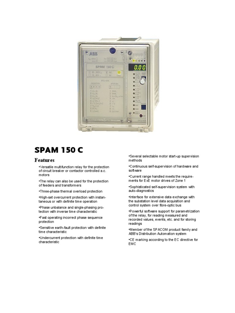 Spam 150 C PDF Relay Alternating Current