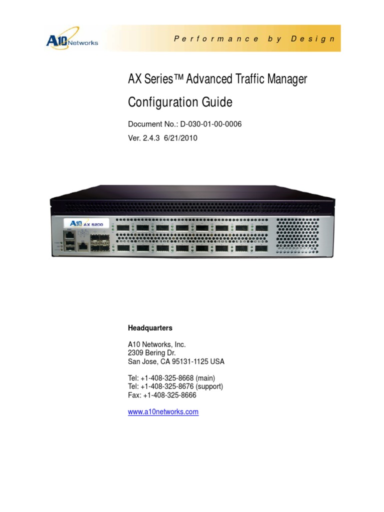 Ax Config Guide V2 4 3 20100621 Pdf Load Balancing Computing Ip