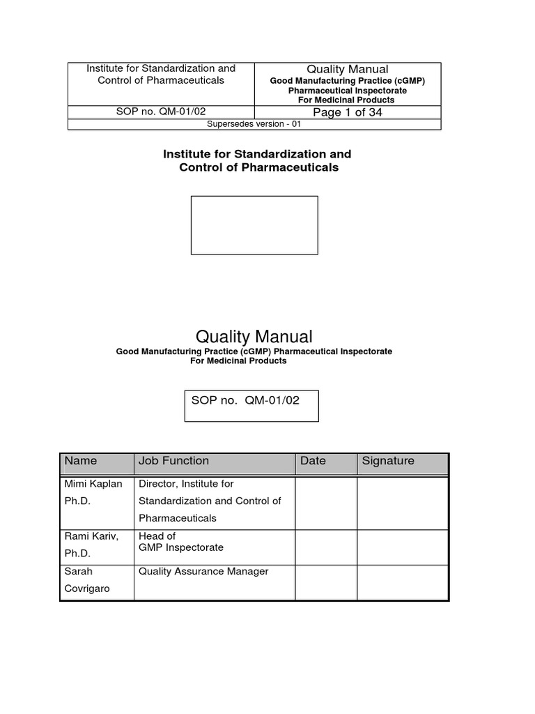 Pharmaceutical Quality Manual Template | PDF | Quality Management System | Internal Audit