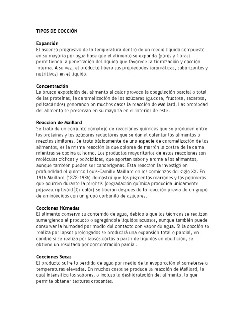 14 Métodos de Cocción en Cocina | PDF | Comida y bebida | Alimentos