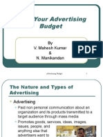 Plan Your Advertising Budget: by V. Mahesh Kumar & N. Manikandan