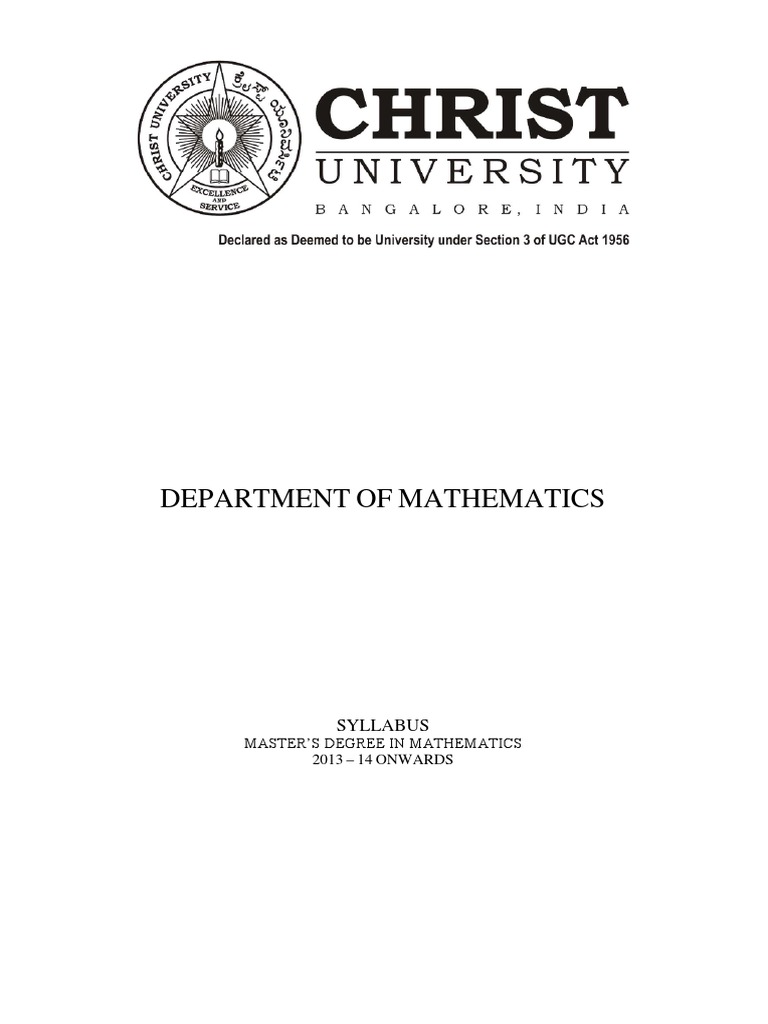 Master's in Mathematics Syllabus | PDF | Fluid Dynamics | Mathematical ...