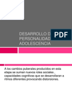 Desarrollo de La Personalidad en La Adolescencia