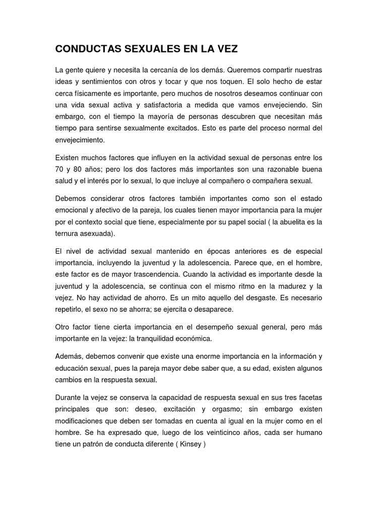 Sexualidad en la Vejez: Cambios y Factores | PDF | Vejez | Orgasmo