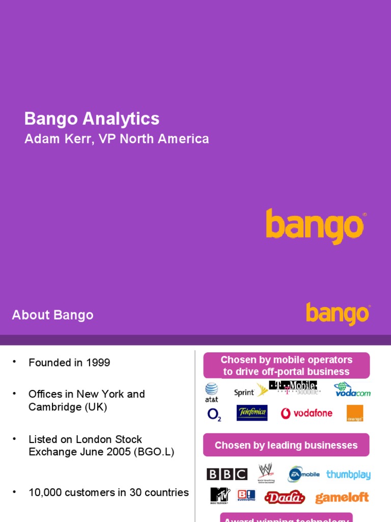 Bango Analytics Screen Shots) | PDF | Mobile Marketing | Information ...