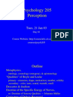 Psychology 205 Perception: Tues, 21 Jan 03