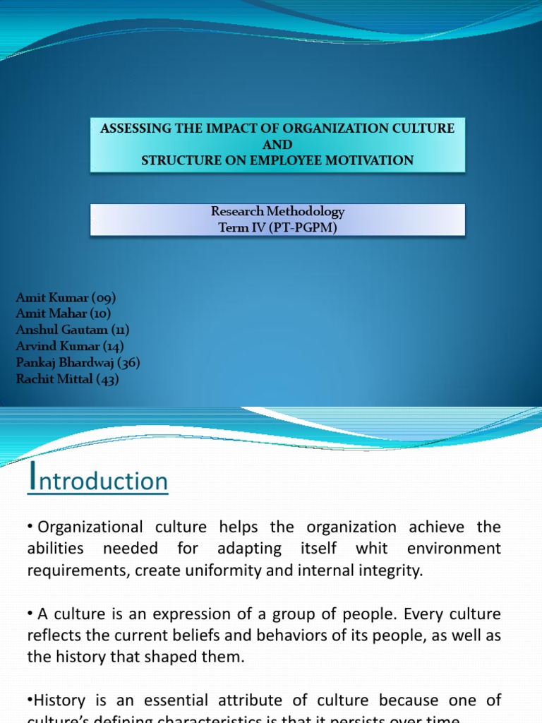 Impact of Culture on Employee Motivation | PDF | Organizational Culture ...