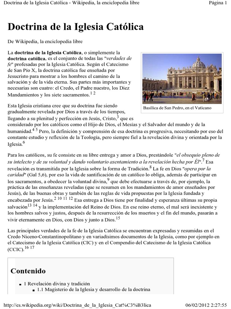 Doctrina de La Iglesia Católica - Wikipedia, La Enciclopedia Libre ...