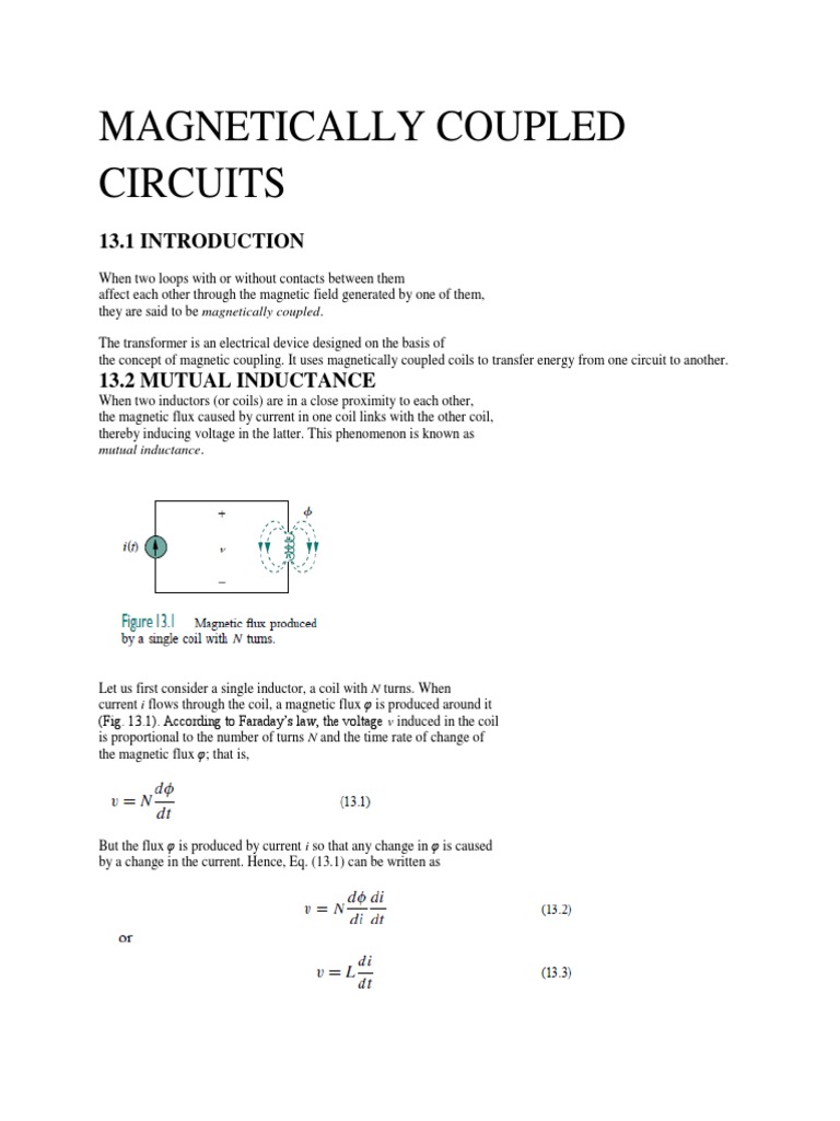 Understanding Magnetic Coupling in Circuits | PDF | Inductor | Inductance