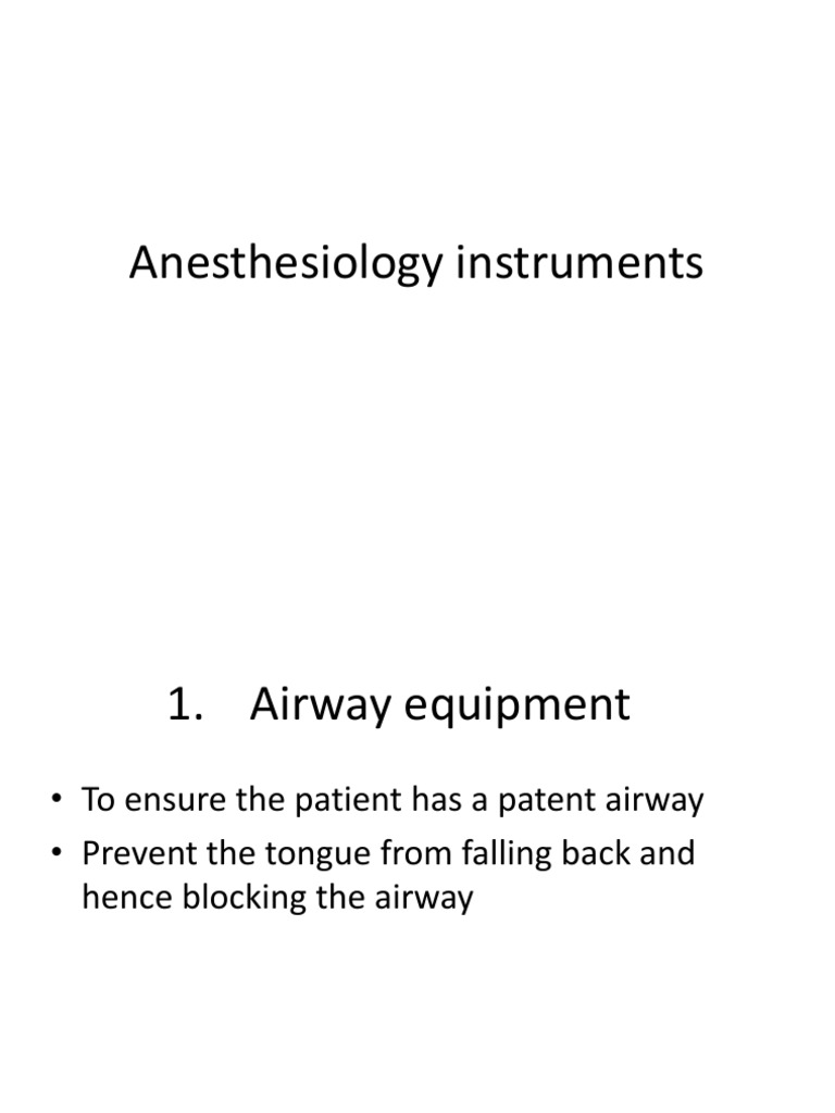 Anesthesiology Instruments PDF Medicine Respiration