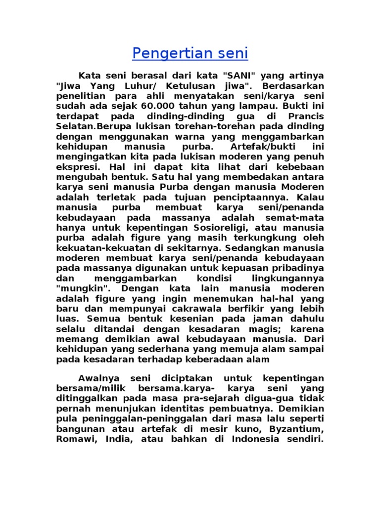 Pengertian Seni Pdf