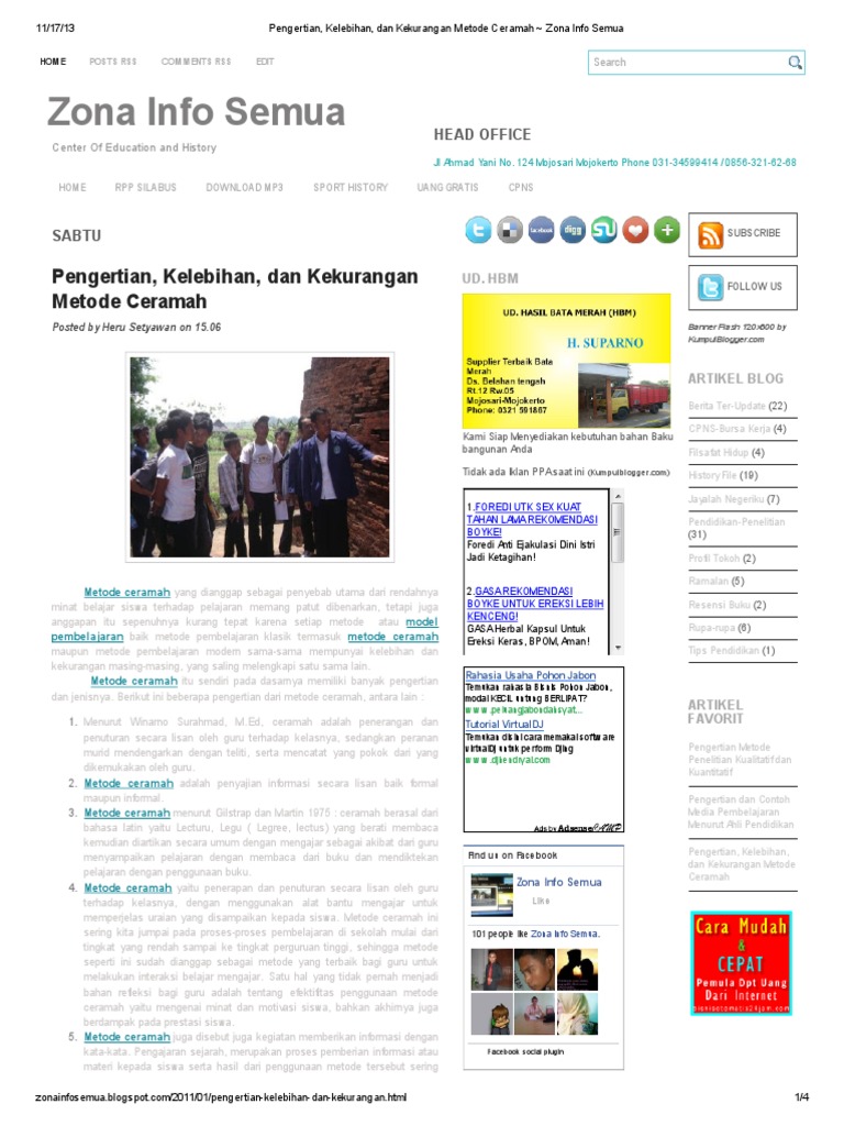 Pengertian, Kelebihan, Dan Kekurangan Metode Ceramah