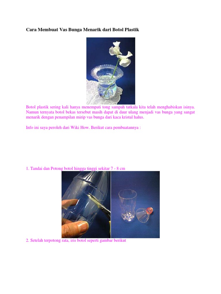 Cara Membuat  Vas  Bunga  Menarik Dari  Botol  Plastik
