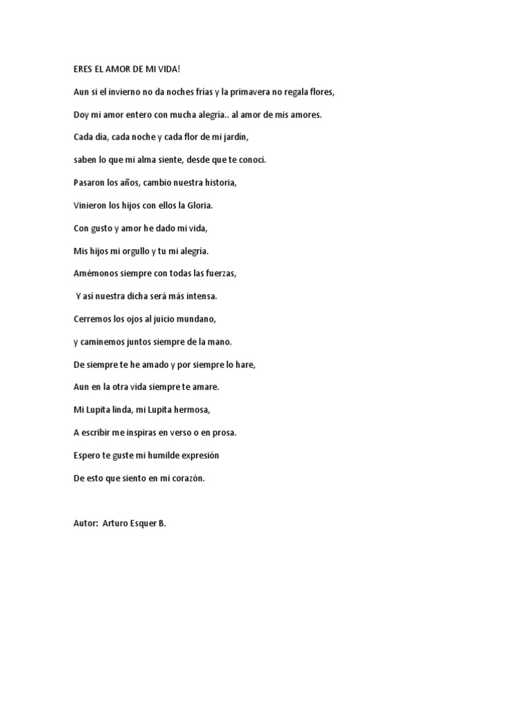 Eres el Amor de Mi Vida: Poema de Amor | PDF | Poesía