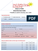 8K Walk-A-Thon Registration Form 2014