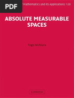 Absolute Measurable Spaces (Encyclopedia of Mathematics and Its Applications)