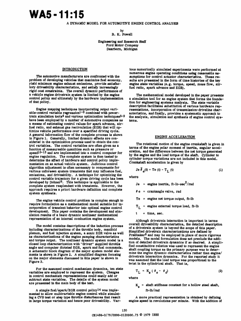 JXNAWC Model for Engine Control Analysis | PDF | Throttle | Internal ...