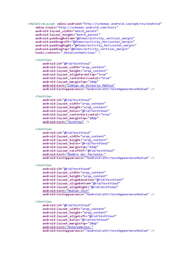 Medical History Layout XML | PDF | Business | Computers