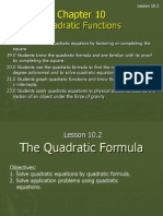 10 2 the quadratic formula