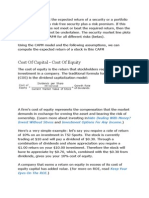 The CAPM Says That the Expected Return of a Security or a Portfolio Equals the Rate on a Risk