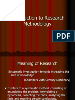 Introduction to Research Methodology