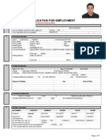 Application For Employment Form