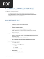 E-Commerce Course Outline