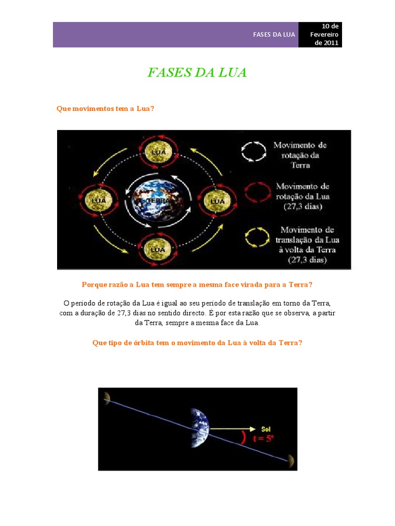 Fases Da Lua | PDF