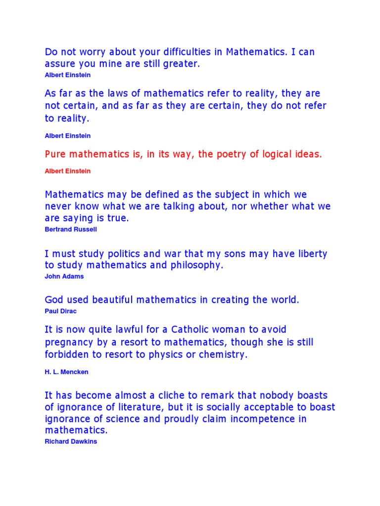 Quotations | PDF | Mathematical Proof | Geometry