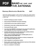 All Band Active Antenna: HF, VHF, Uhf