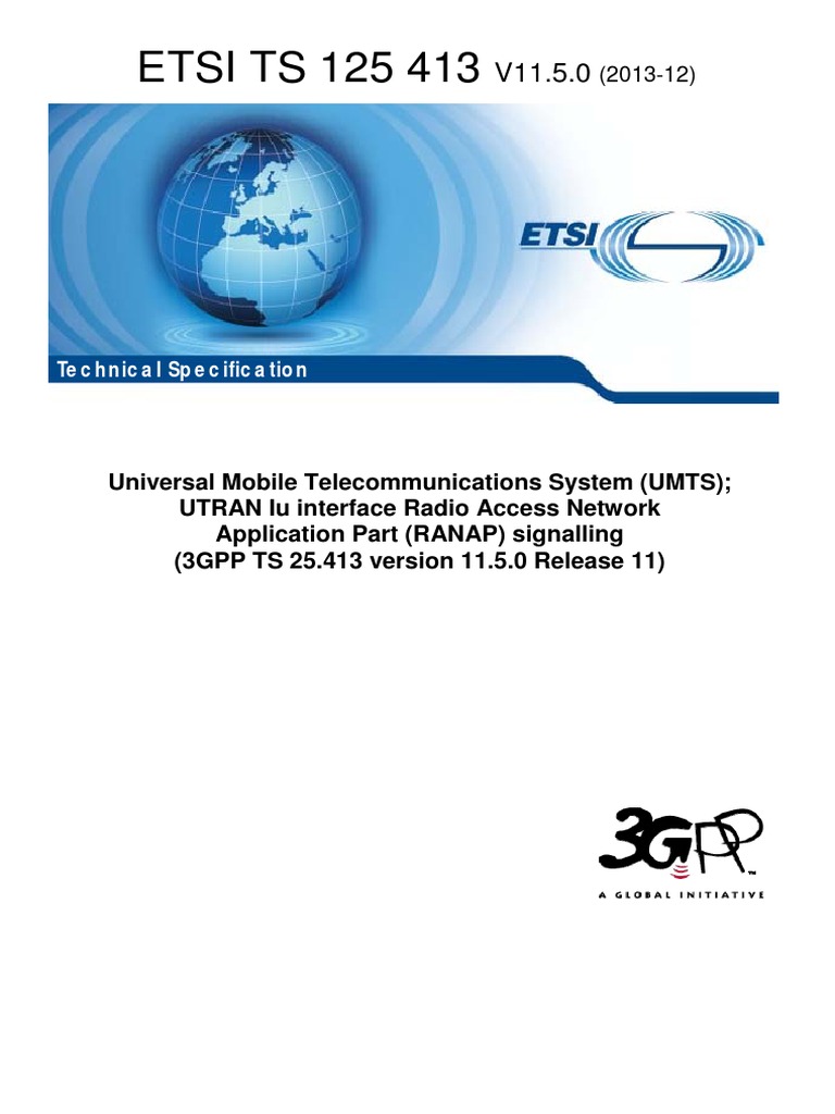 Ts - 125413v110500p Iu Ranap | PDF | 3 Gpp | Intellectual Property