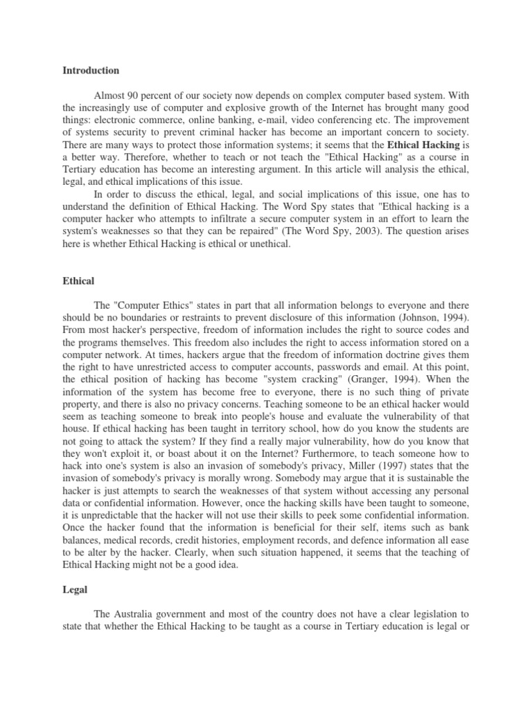 conclusion ethical hacking essay