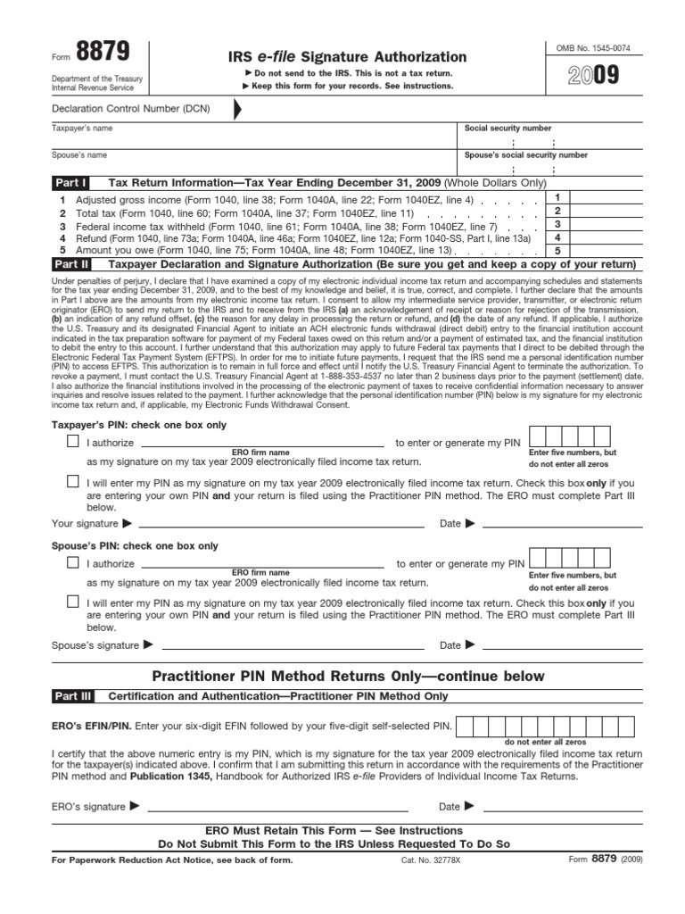 IRS Efile Signature Authorization Irs Tax Forms Tax Refund