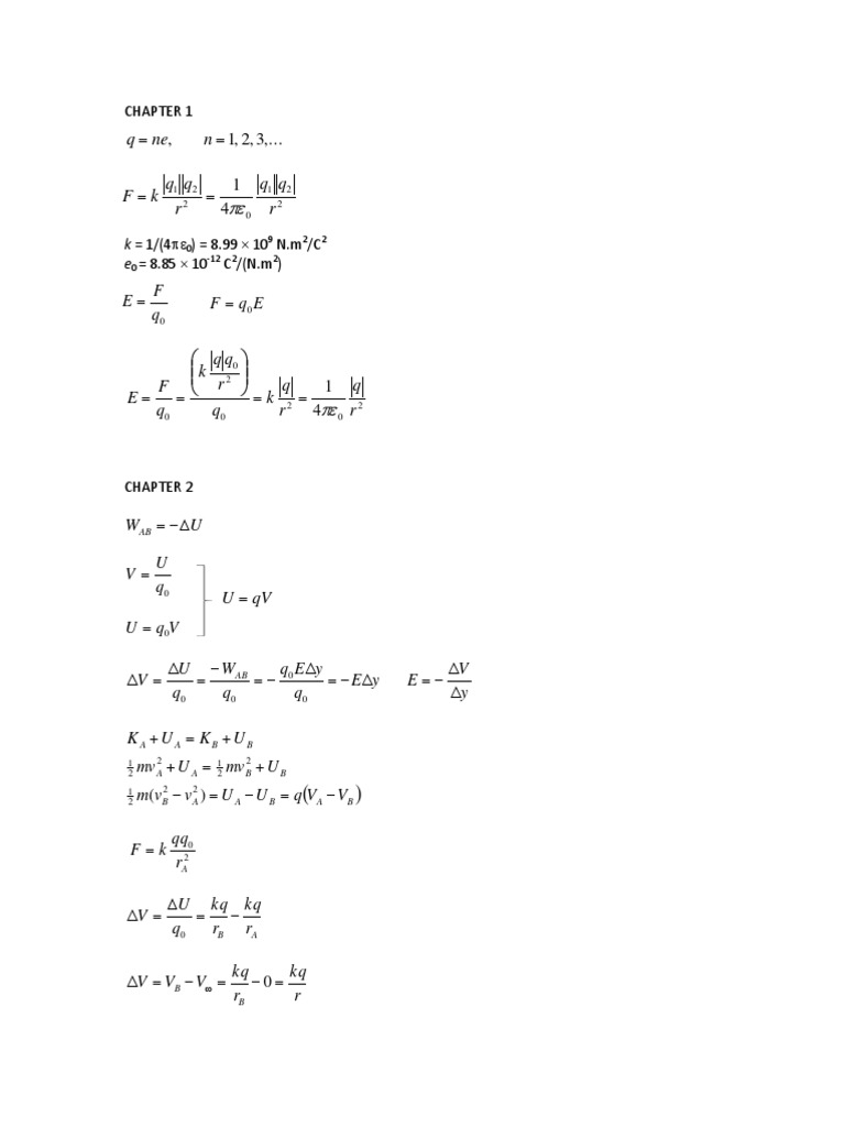 Physics Formula Utp | PDF