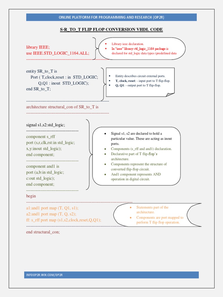 SR - To - T Flip Flop Conversion VHDL Code | PDF
