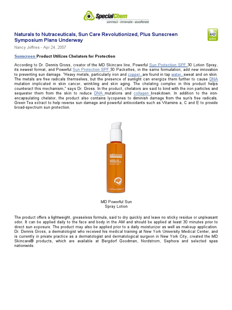 Naturals To Nutraceuticals, Sun Care Revolutionized, Plus Sunscreen
