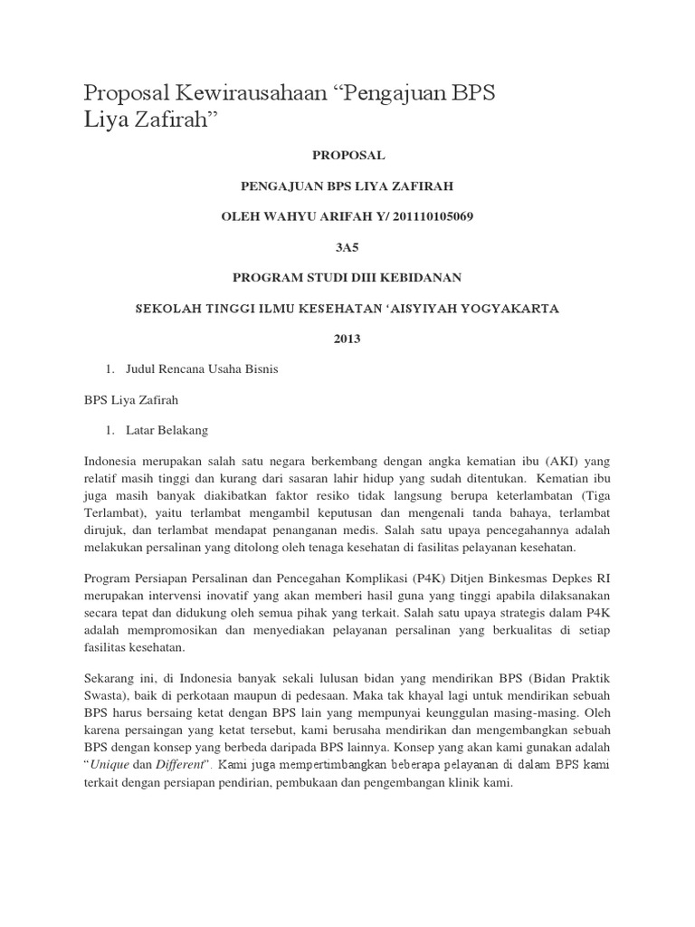 Proposal Kewirausahaan